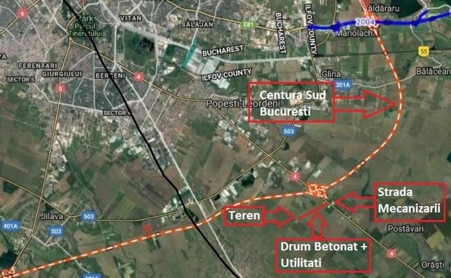Teren de 4054 mp, în Popești-Leordeni