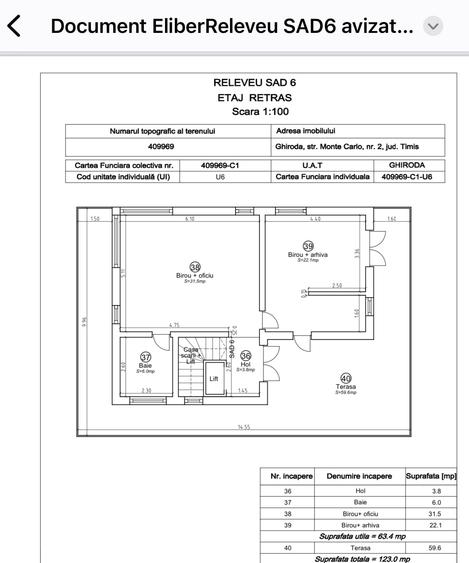 Penthouse cu 2 camere decomandat în Ghiroda
