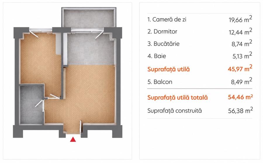 Apartament cu 2 camere decomandat în Theodor Pallady