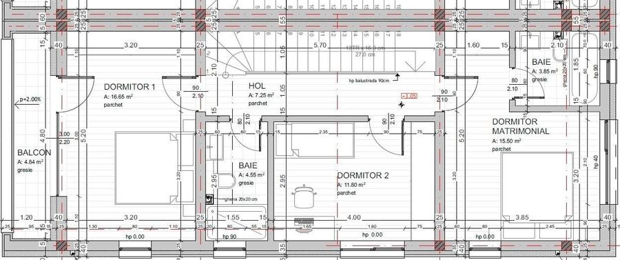 Duplex cu 4 camere cu Canalizare în Florești
