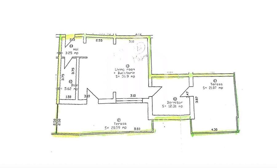 Apartament cu 2 camere în Sud