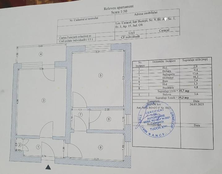 Apartament Caracal, str Intrarea Buzesti, nr 9, bloc A0, scara 1 - 1