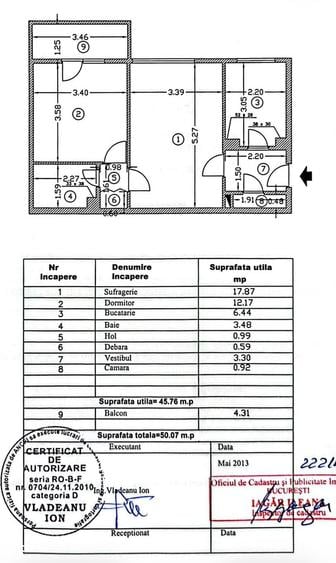 Apartament cu 2 camere semidecomandat în Ozana