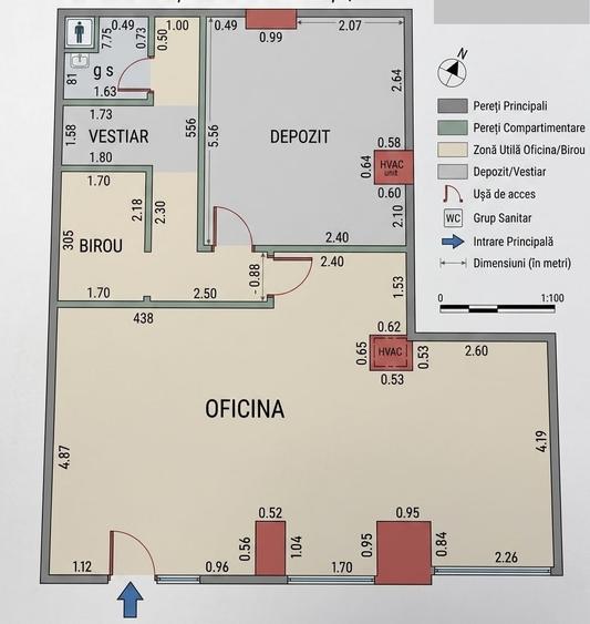 Spațiu comercial, de 90 mp, în Central