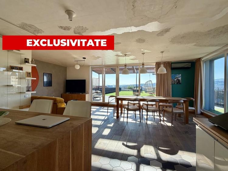 Penthouse cu 3 camere semidecomandat, mobilat în Grigorescu
