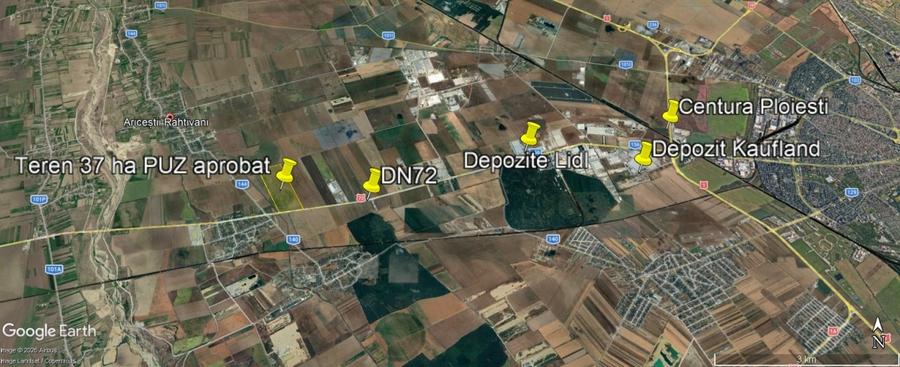 Teren Construcții intravilan de 370000 mp, în Ariceștii Rahtivani