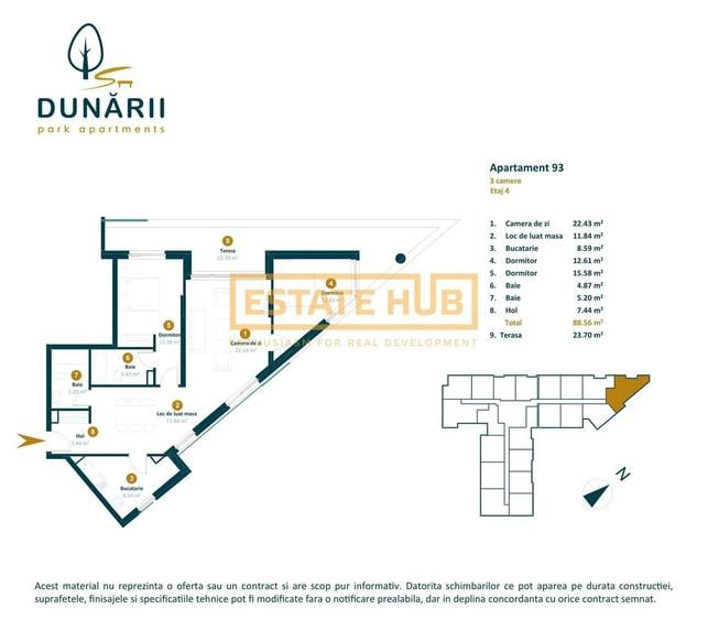 Apartament cu 3 camere decomandat în Între Lacuri