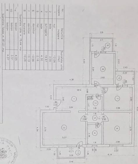 Apartament cu 3 camere semidecomandat în Mărășești