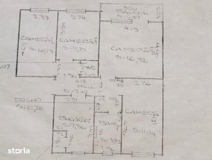 Apartament cu 4 camere decomandat în Gheorgheni