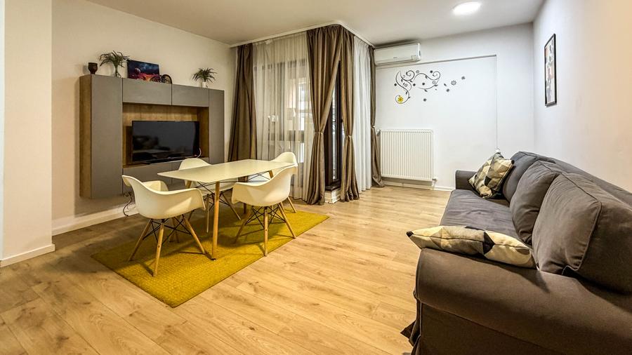 Apartament cu 2 camere semidecomandat, mobilat în Pipera