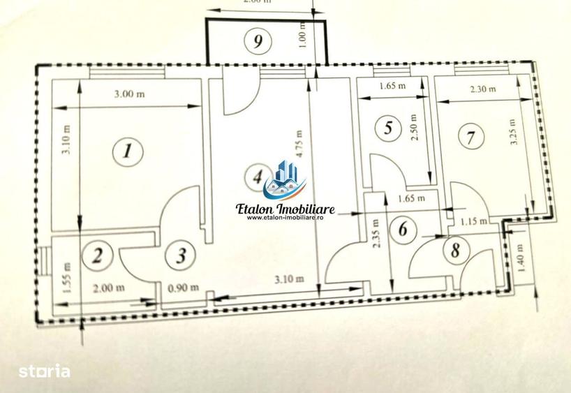 Apartament cu 3 camere semidecomandat în Calea Romanului