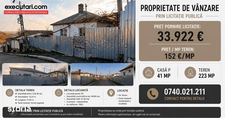 Casă cu 3 camere cu Teren 224 Mp în Central