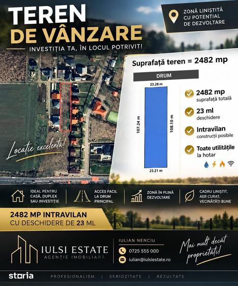 Teren intravilan 2.482 mp | Chitorani Bucov - 2