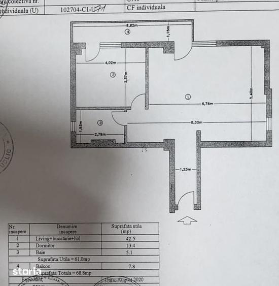 Apartament cu 2 camere în Central