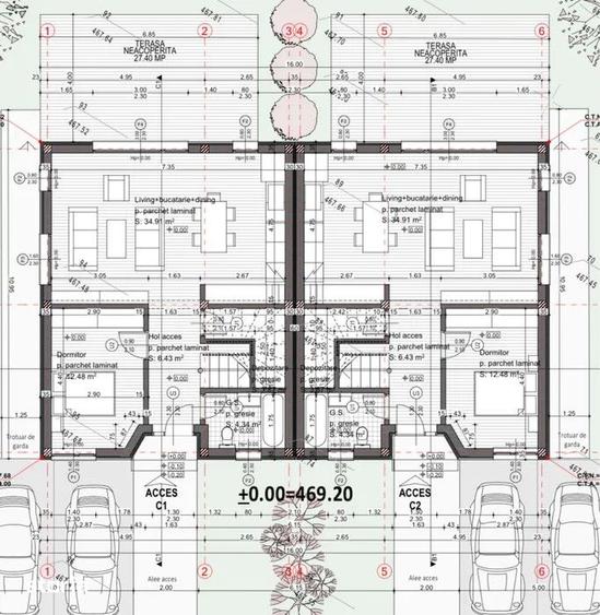 Duplex Semifinisat - 5 camere - 120mp - 375mp ST - Chinteni - 8