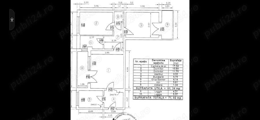 Apartament cu 3 camere semidecomandat în Gorjului