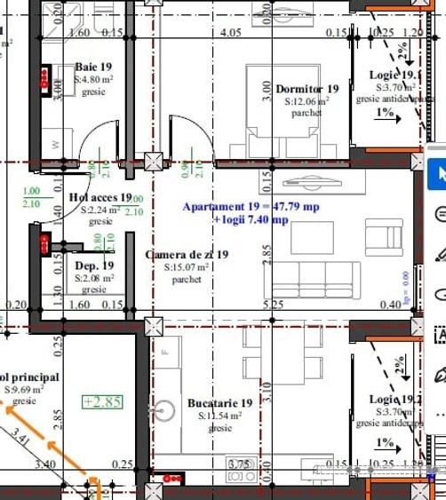 Apartament cu 2 camere în Cetate