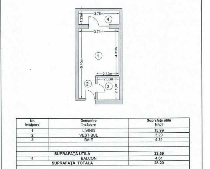 Apartament cu 2 camere în 23 August