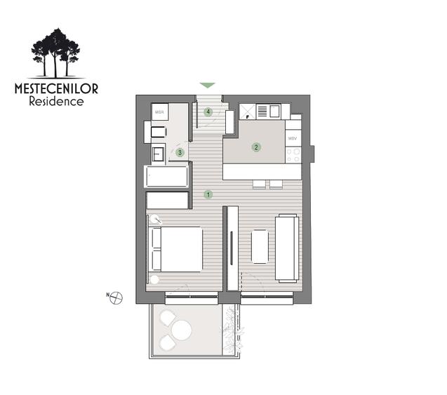 Apartament cu 2 camere în Turnișor — fotografia 1