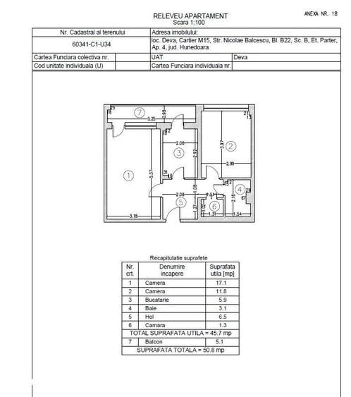 Apartament cu 2 camere în Bălcescu