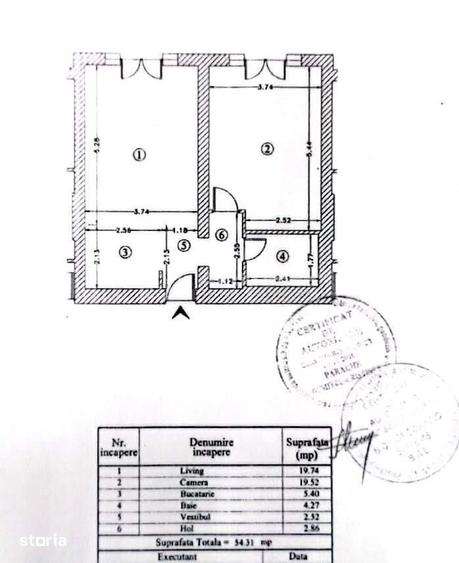 Apartament cu 2 camere decomandat în Ștefăneștii de Jos