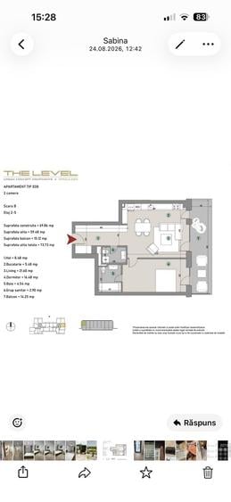 Apartament cu 2 camere în Dămăroaia