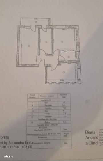Apartament cu 3 camere în Central