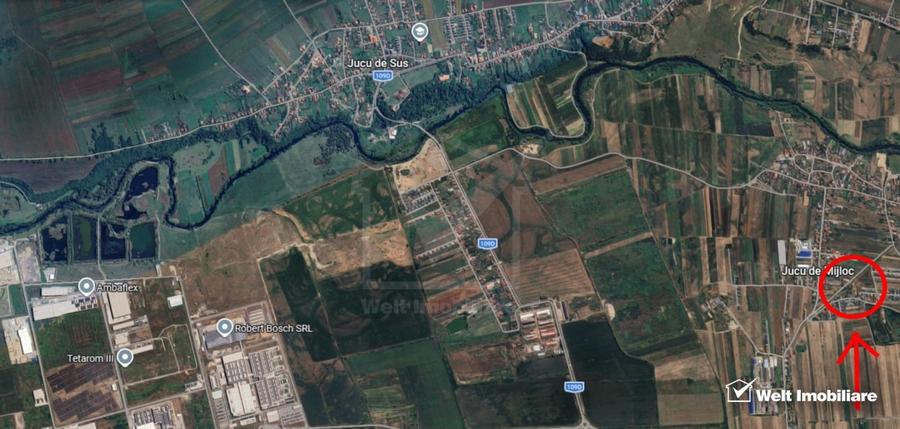 Teren Construcții intravilan de 1453 mp, în Jucu de Mijloc