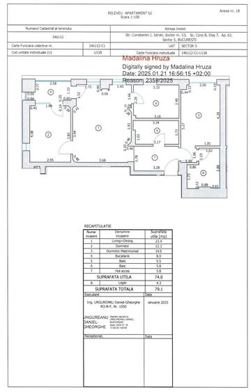 Apartament cu 3 camere în Pieptănari