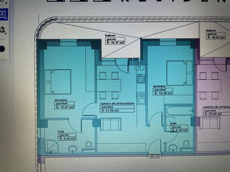 Apartament cu 2 camere decomandat în Republicii