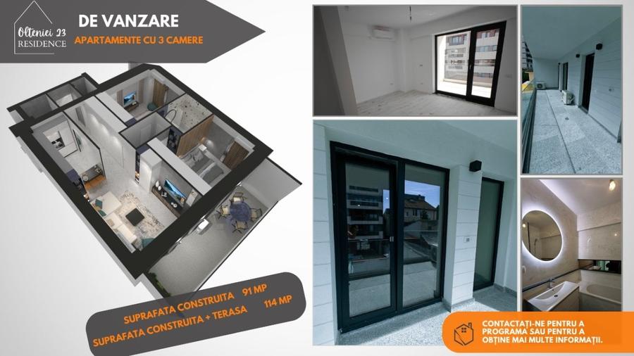 Apartament cu 3 camere decomandat în Central