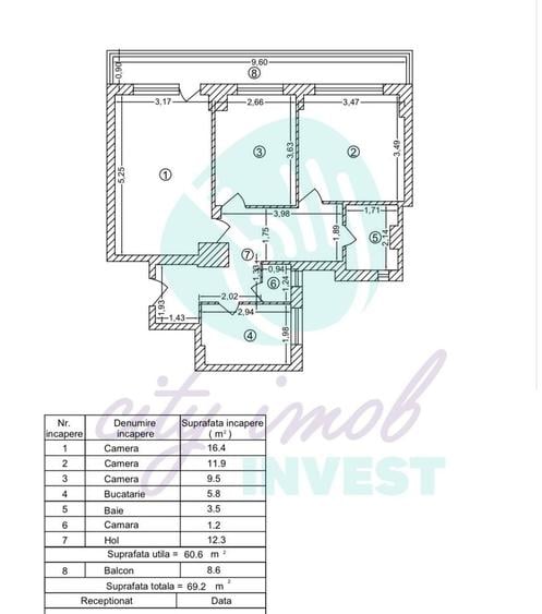 Apartament cu 3 camere decomandat în Obor