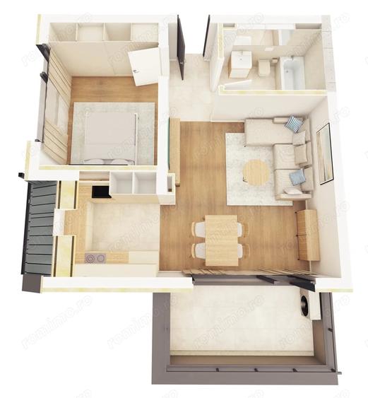 Apartament cu 2 camere decomandat în Freidorf
