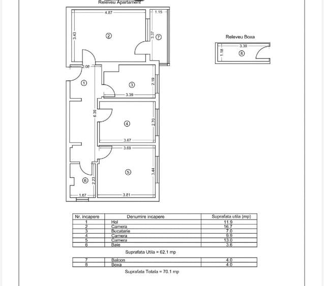 Apartament 3 camere decomandat, tomis nord - 1