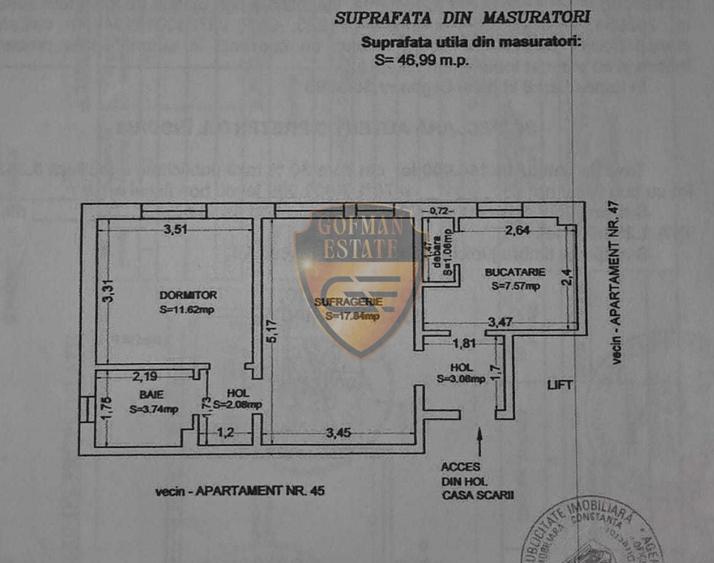 2 camere Tomis II Mircea cel Batran Spitalul Județean 48mp etaj 1 centrala gaz - 8