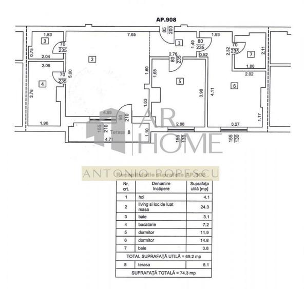 Apartament cu 3 camere decomandat în Ultracentral