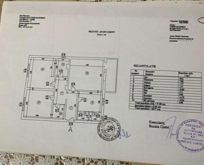 Apartament cu 3 camere decomandat în Central