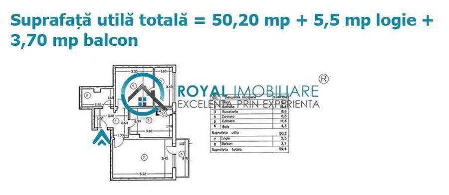 Apartament cu 2 camere decomandat, mobilat în Cantacuzino