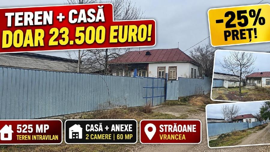 Casă individuală cu 2 camere cu Teren 525 Mp în Străoane