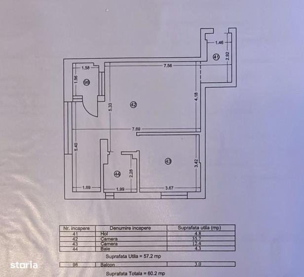Apartament cu 2 camere în Nord