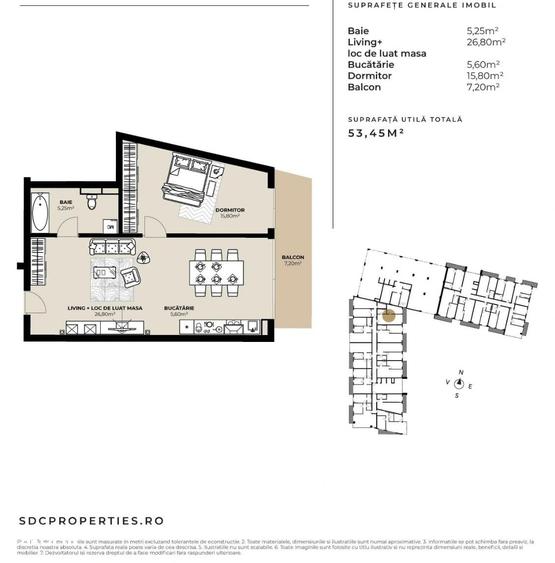 Apartament cu 2 camere în Dorobanți