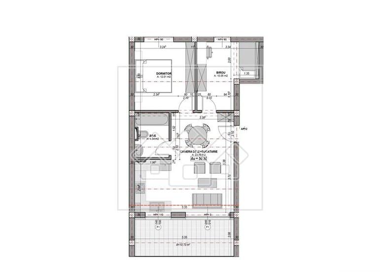 Apartament cu 3 camere nedecomandat în Exterior Vest