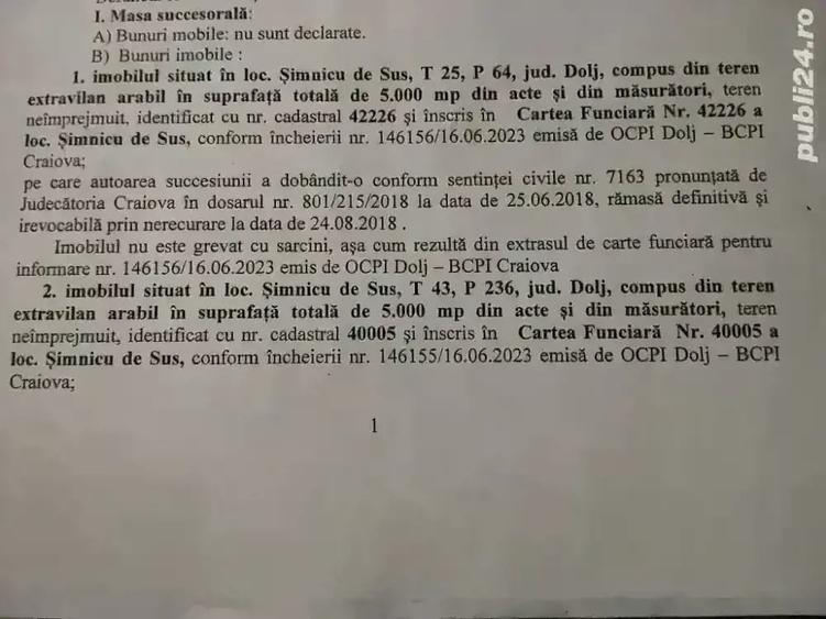 Teren de 10000 mp, în Șimnicu de Sus