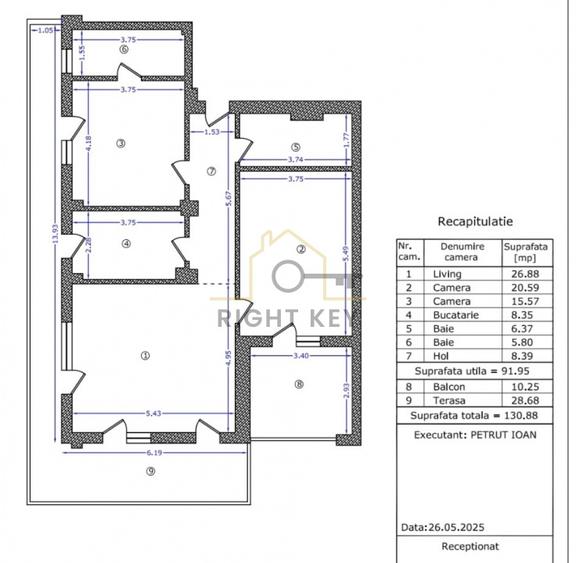 Apartament cu 3 camere decomandat în Băneasa