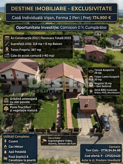 Duplex cu 3 camere cu Canalizare în Vișan