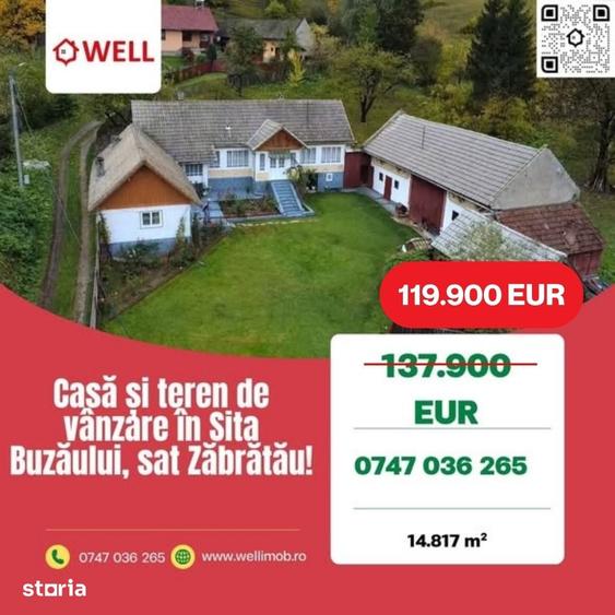 Casă cu 4 camere cu Teren 14817 Mp în Sita Buzăului
