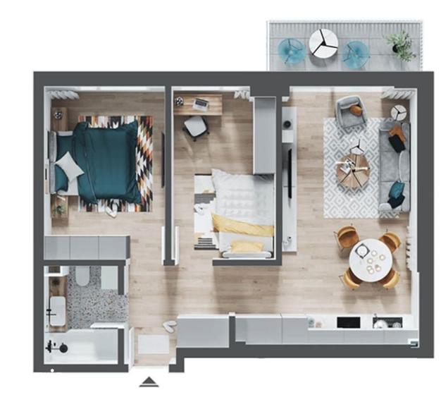 Apartament cu 3 camere semidecomandat în Nufărul