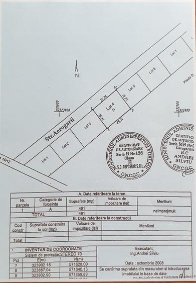 Teren Construcții intravilan de 605 mp, în Domnești
