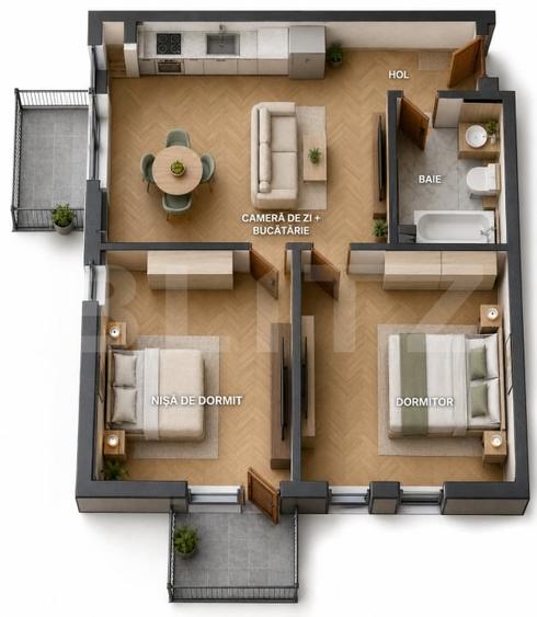 Apartament cu 3 camere semidecomandat în Apahida — fotografia 1