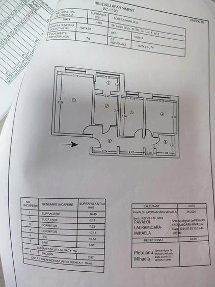 Apartament cu 3 camere decomandat în Est